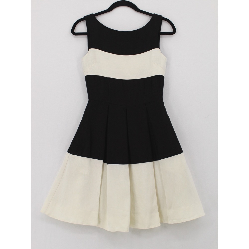 Kate Spade Gayle Fit‎ Flare Dress size 0 Silk Blend Sleeveless Preppy Timeless